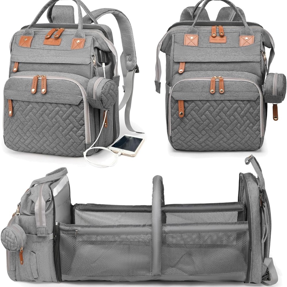 Grey Diaper Backpack